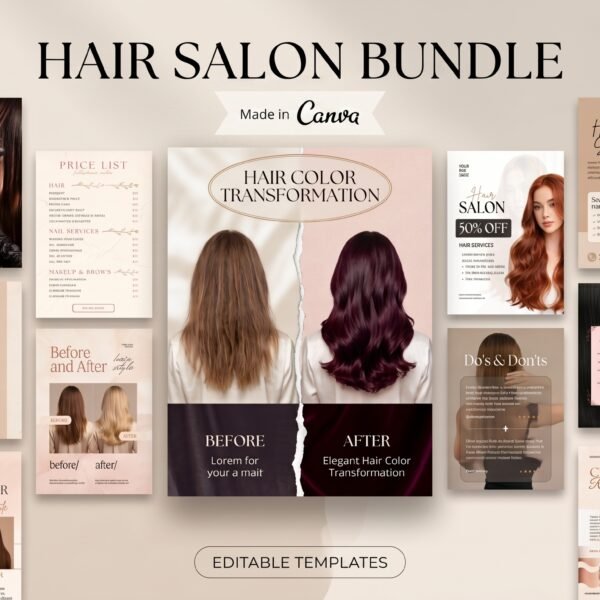 feminine hair salon instagram templates