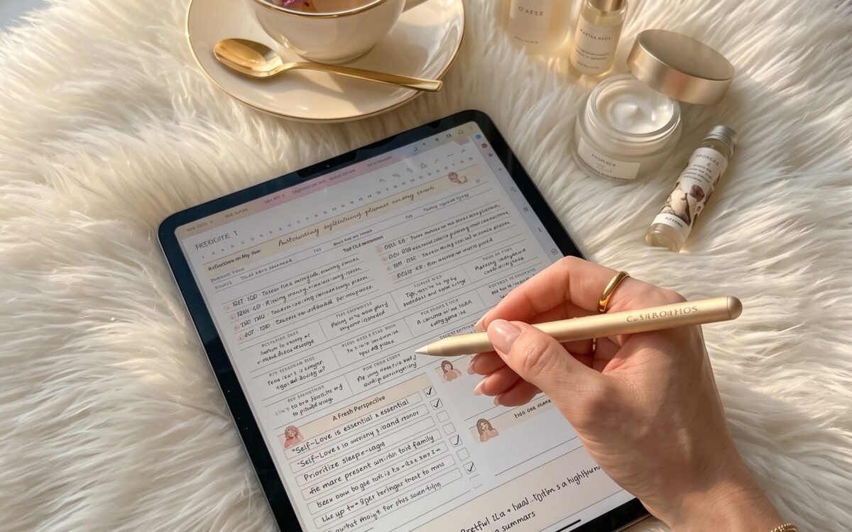 Digital skincare product tracker with organized beauty products