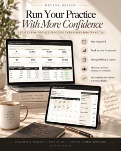 Therapist Private Practice Spreadsheet – Ultimate 28-Tab Business Planner